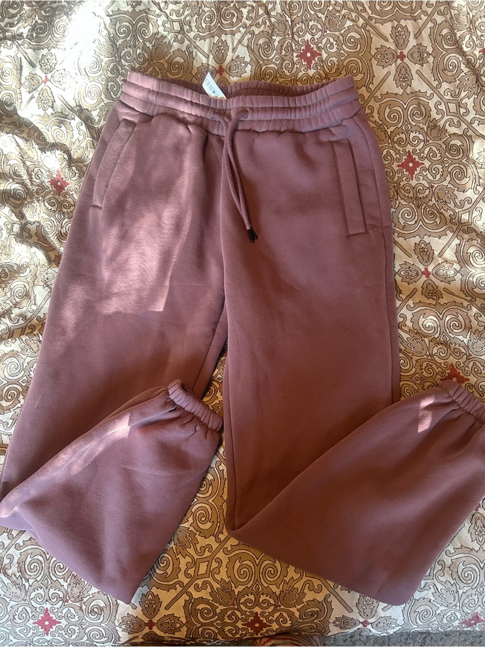 Women Matte Collection Purple Jogger Sweatpants Large